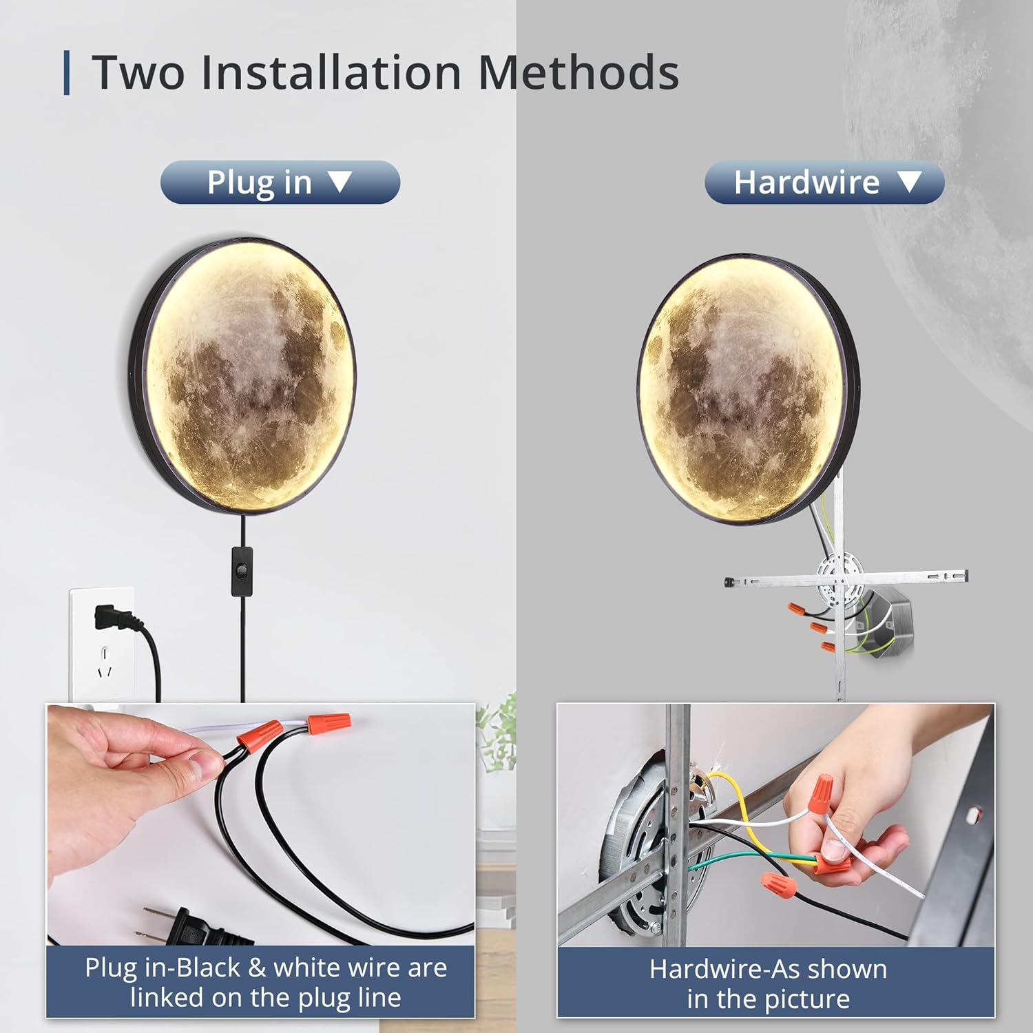 Dimmable Moon Wall Light