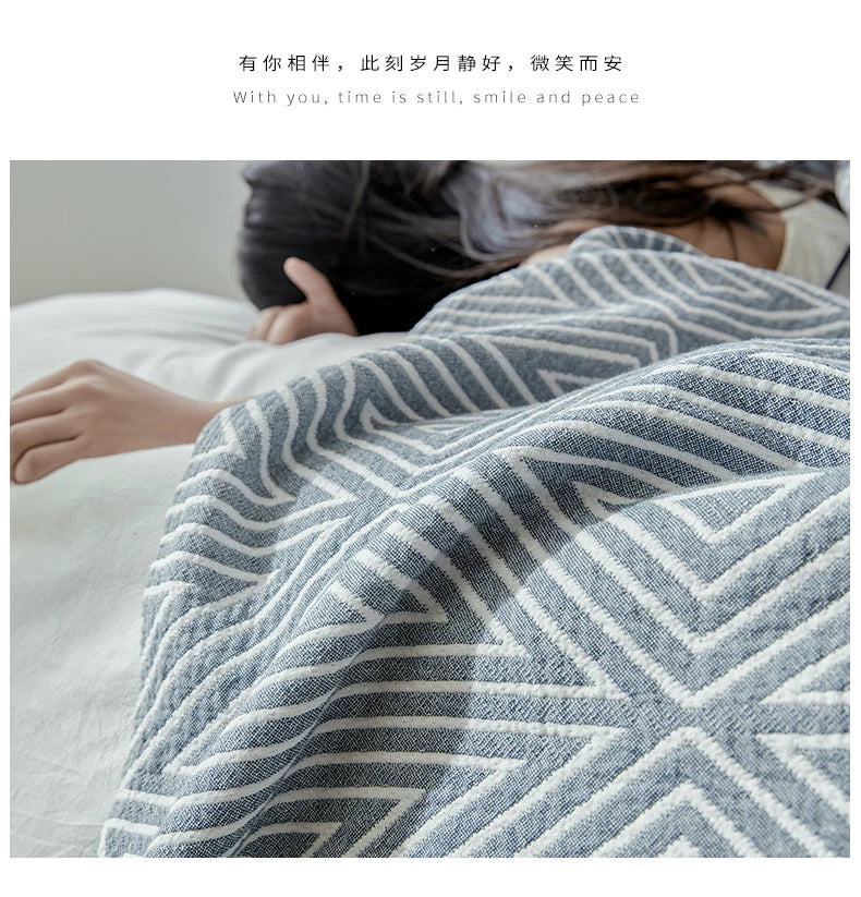 Decorative Bed Throw Blankets Scandinavian Style Muslin Gauze Bedspreads On The Beds Sofa Covers Couple Bedding Quilt 200*230cm