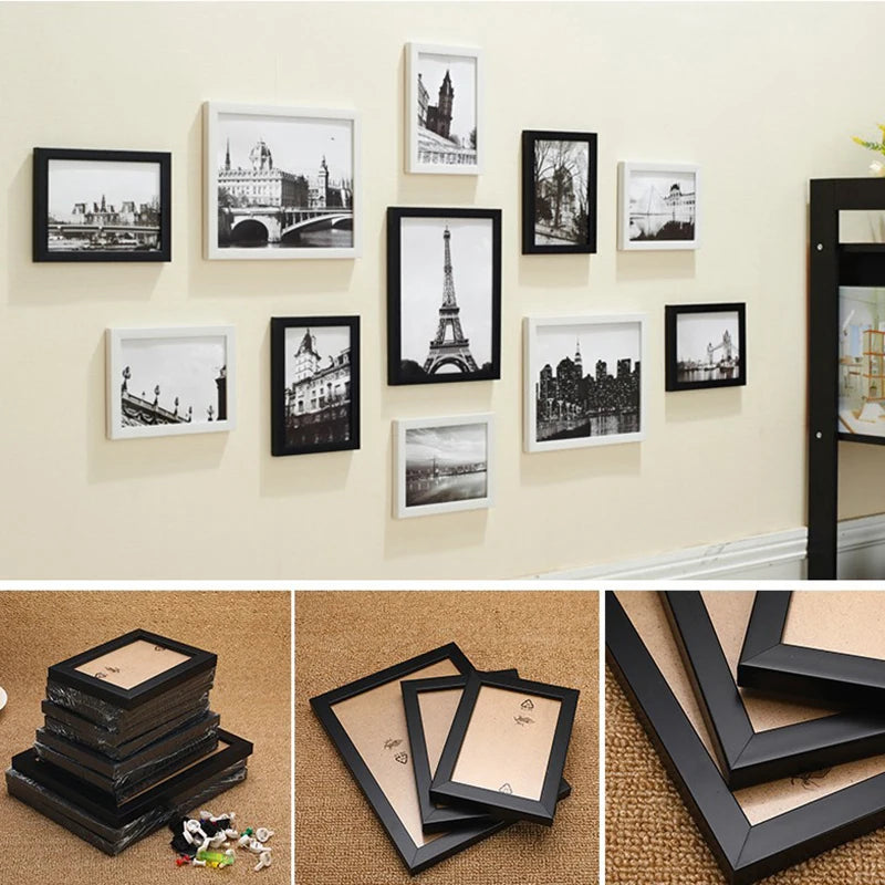 11Pcs Picture Frames Wall Photo Frame Architecture Picture Frame Set Modern Decor Living Room Home Decoration marcos de fotos