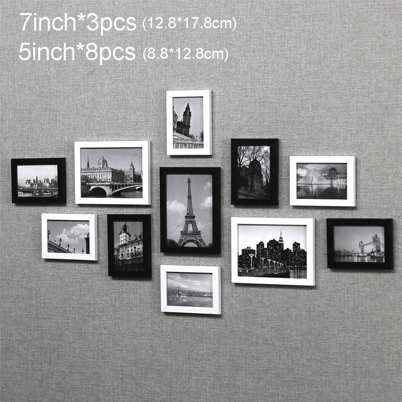 11Pcs Picture Frames Wall Photo Frame Architecture Picture Frame Set Modern Decor Living Room Home Decoration marcos de fotos