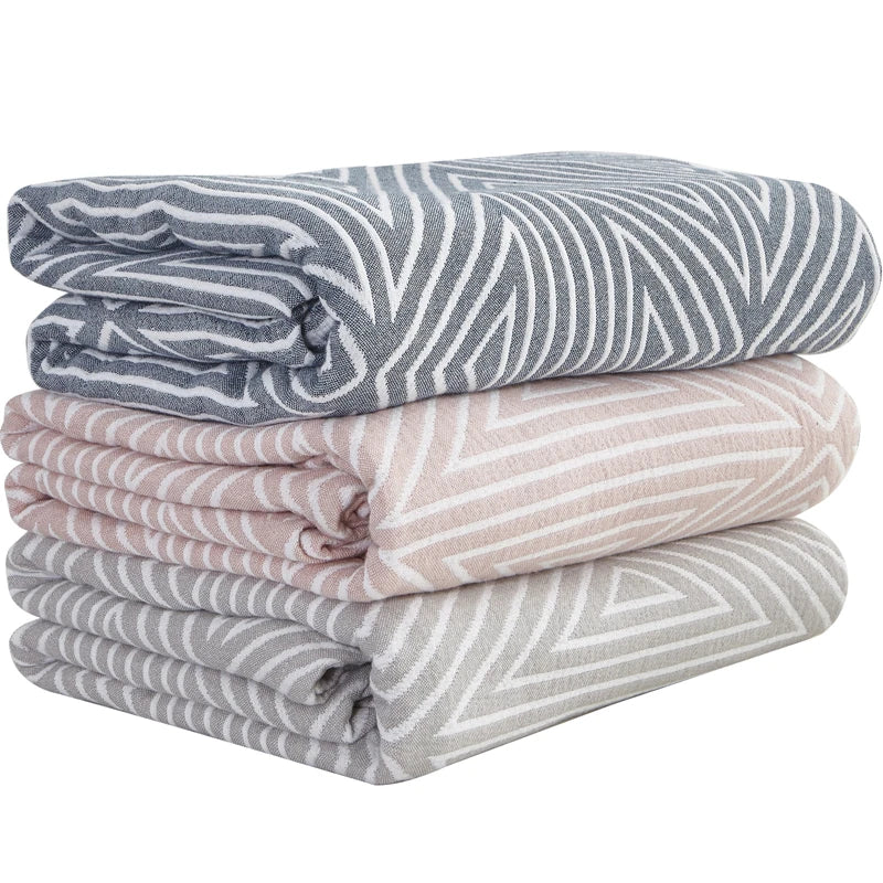 Decorative Bed Throw Blankets Scandinavian Style Muslin Gauze Bedspreads On The Beds Sofa Covers Couple Bedding Quilt 200*230cm