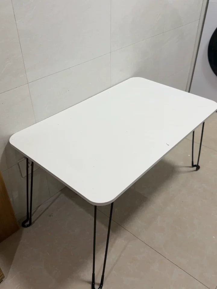 Modern Simple Foldable Dining Table Home Living Room Portable Rectangular Study Table for Small Apartment Bedroom Balcony