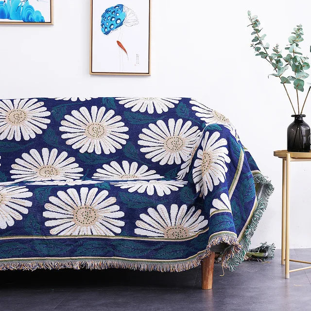 World map Cotton Bohemian Plaids Home Blanket Knitted Dustproof Sofa Cover Blanket Anti-Slip Decorative Blankets For Tea Table