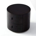 Home Furniture Italian  Simple Bedside Table Round Wood With Large Capacity Nightstand Cabinet Household Cylindrical Nightstand