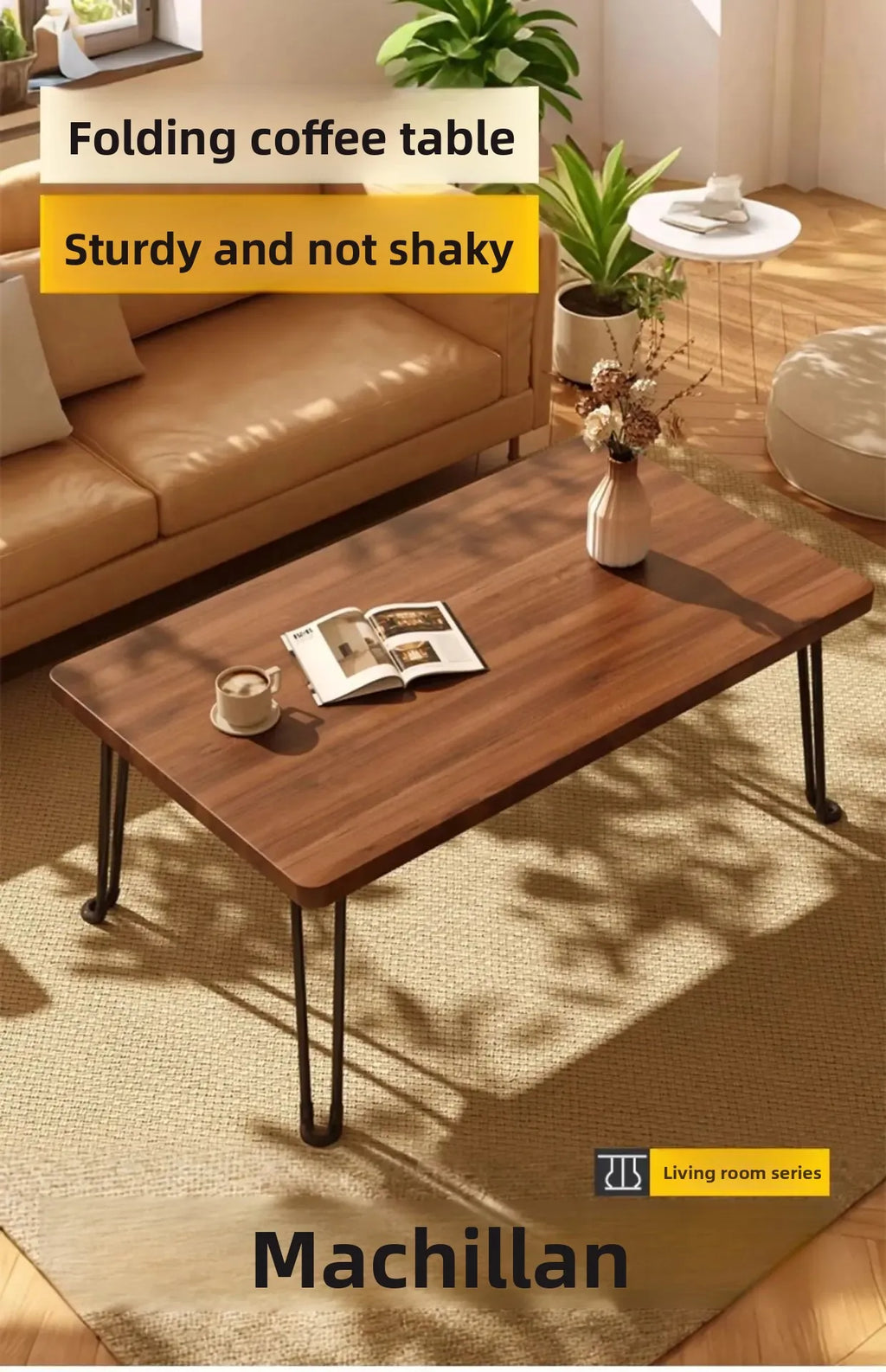 Modern Simple Foldable Dining Table Home Living Room Portable Rectangular Study Table for Small Apartment Bedroom Balcony
