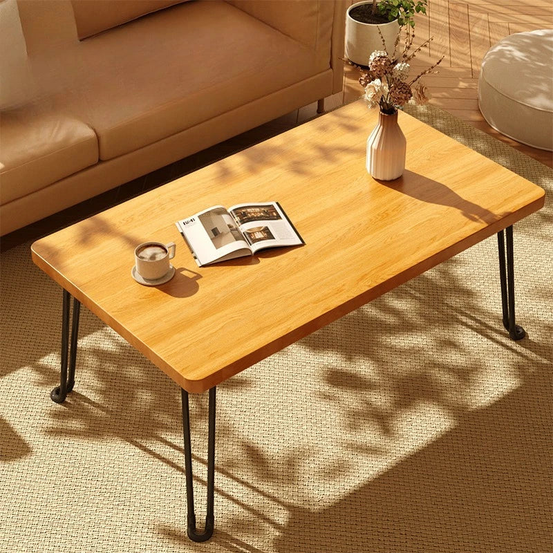 Modern Simple Foldable Dining Table Home Living Room Portable Rectangular Study Table for Small Apartment Bedroom Balcony
