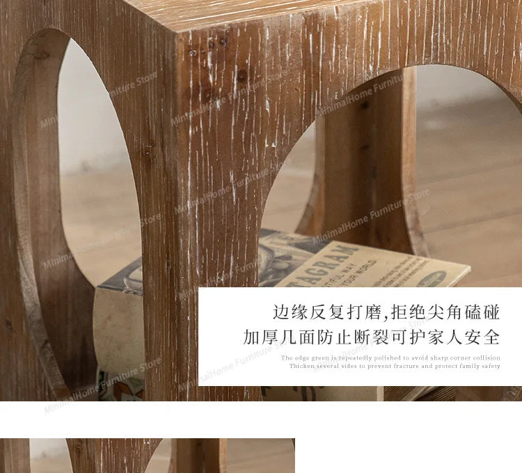 Homestay Living Room Coffee Tables Bedroom Retro Balcony Sofa Coffee Tables Cat Nest Elm Wood Furniture Cajonera MHCJ