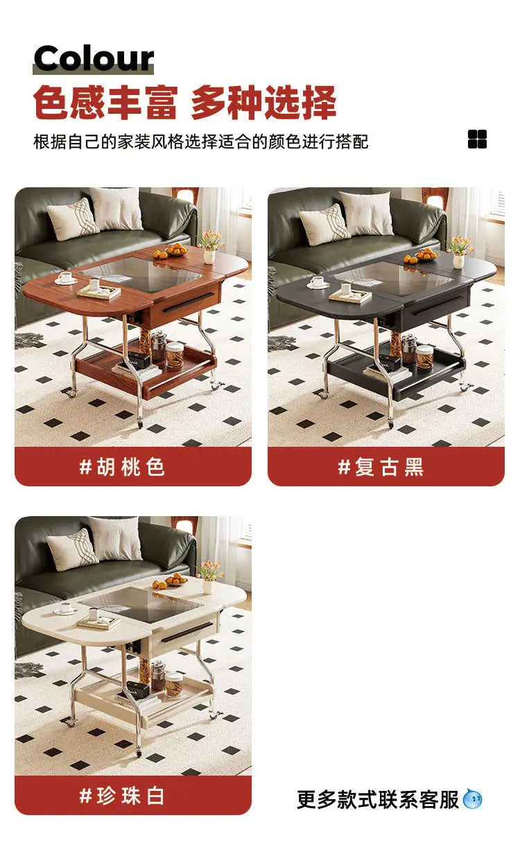Living Room Coffee Tables Mobile Hotel Small Trolley Balcony Folding Side Table Auxiliary Lounge Center Furniture For Rooms