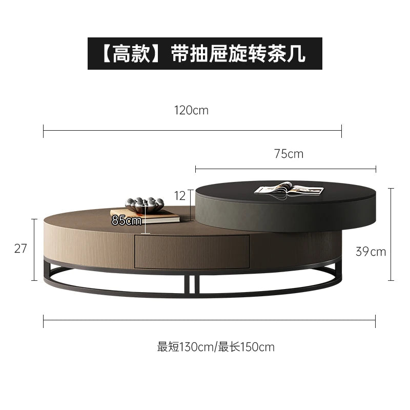 Design Luxury Coffee Table Living Room Storage Minimalist Books Tables Rotate Modern Mesa De Centro De Sala Home Furniture