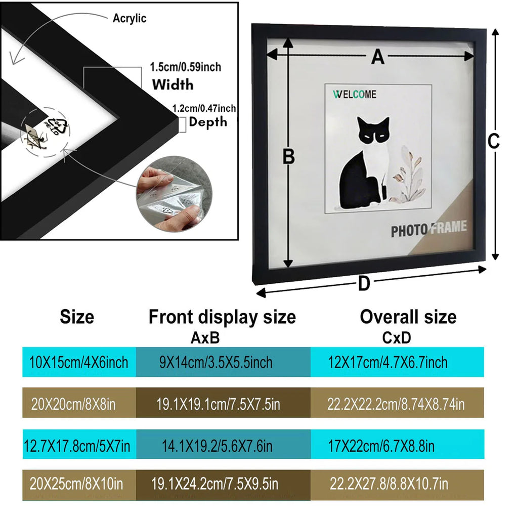 11-Pcs Multi-Size Photo Frame Set - Family Wall Decor & Gift with Layout Guide,Affordable Home Display Picture Frames For Wall