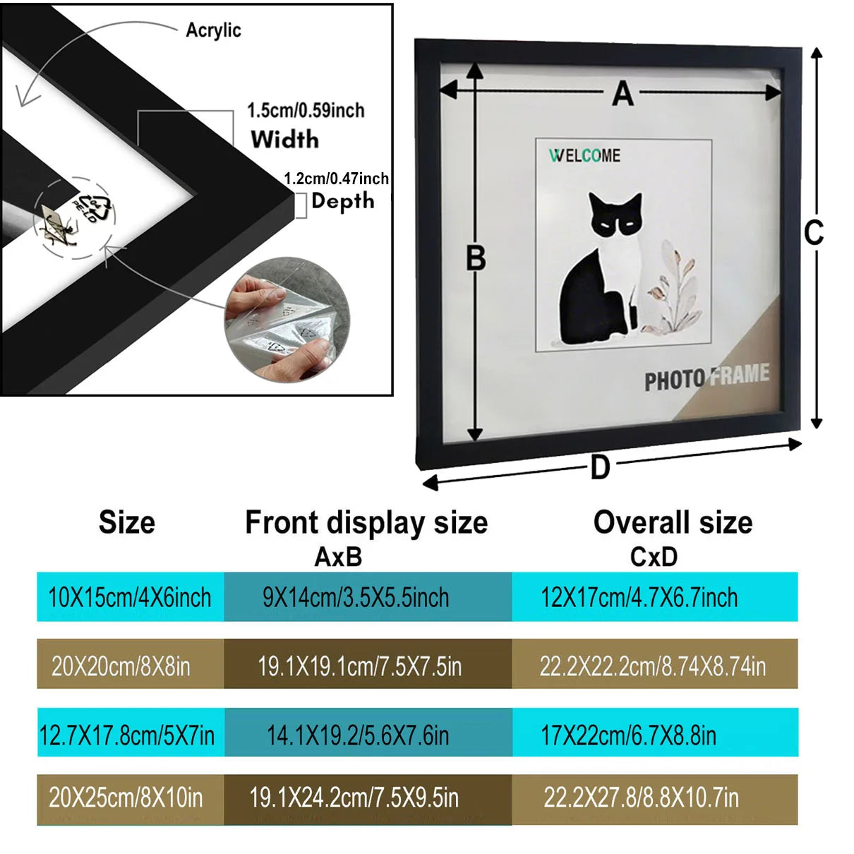 11-Pcs Multi-Size Photo Frame Set - Family Wall Decor & Gift with Layout Guide,Affordable Home Display Picture Frames For Wall