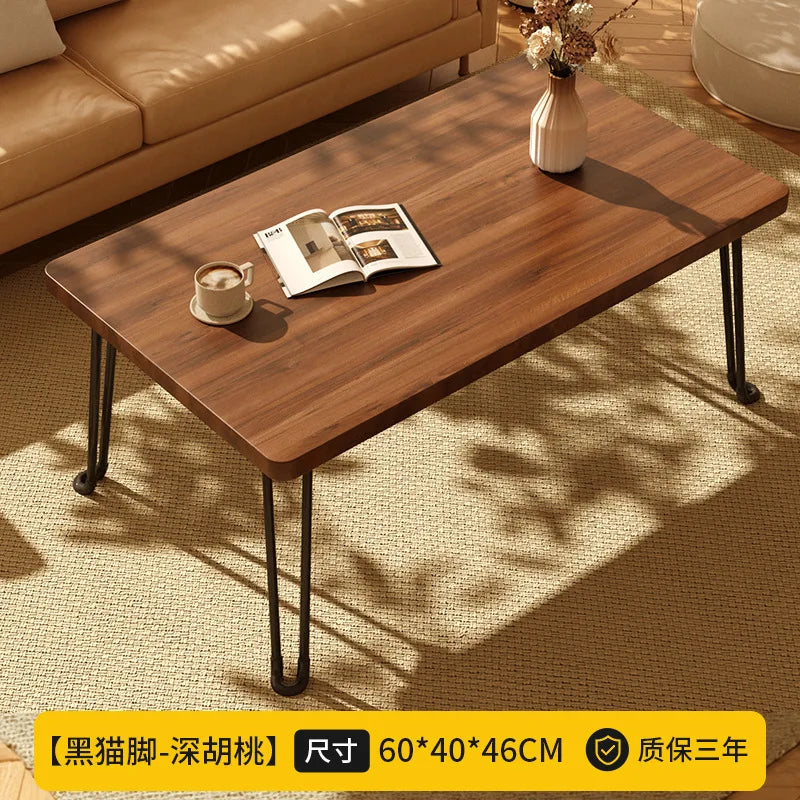 Modern Simple Foldable Dining Table Home Living Room Portable Rectangular Study Table for Small Apartment Bedroom Balcony
