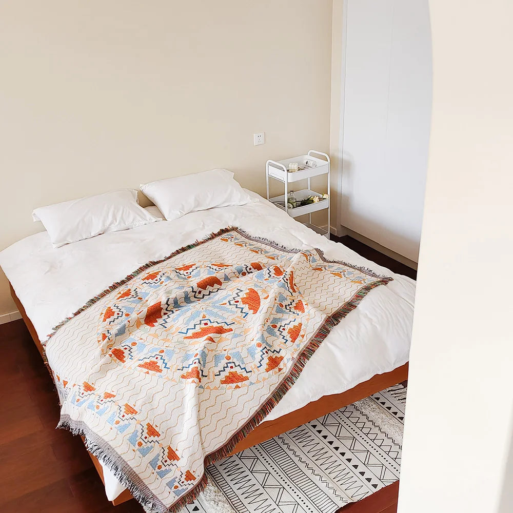 Bohemian Theme Throw Blanket for Home Decor and Outdoor Activities Bed Plaid Blankets & Throws Sofa Bedspread, Sofa cover