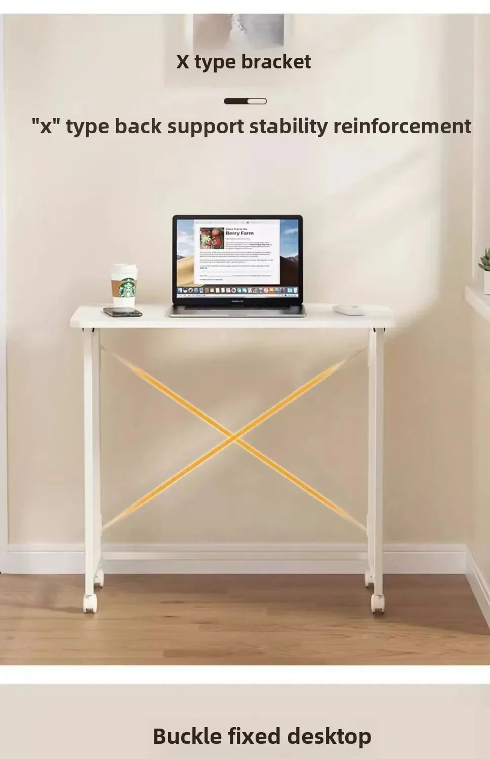 Home Foldable Table Small Portable Version No Installation Table Foldable and Movable Rectangular Space Saving Version