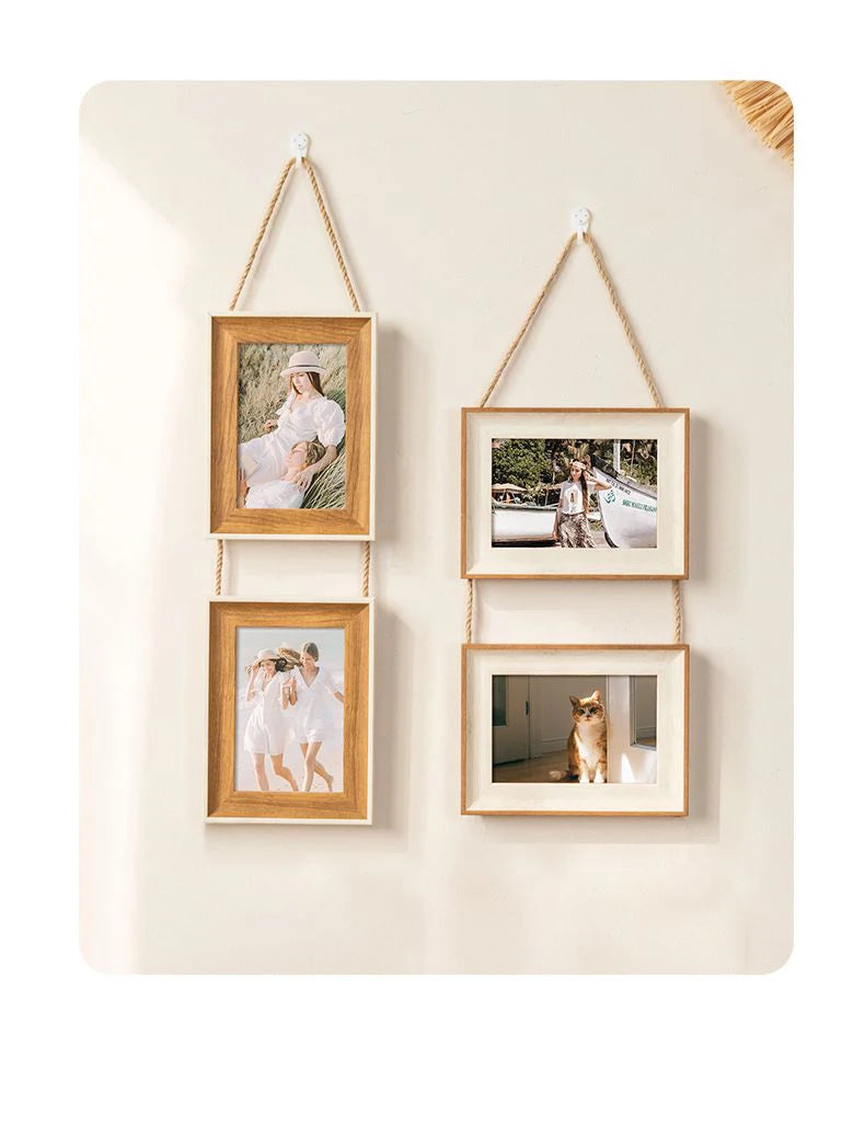 Collage Picture Frames,Hanging Photo Frame Set Display Vertical 5/6/7/8 inch Pictures Photo Postcard for Home Office Wall Decor