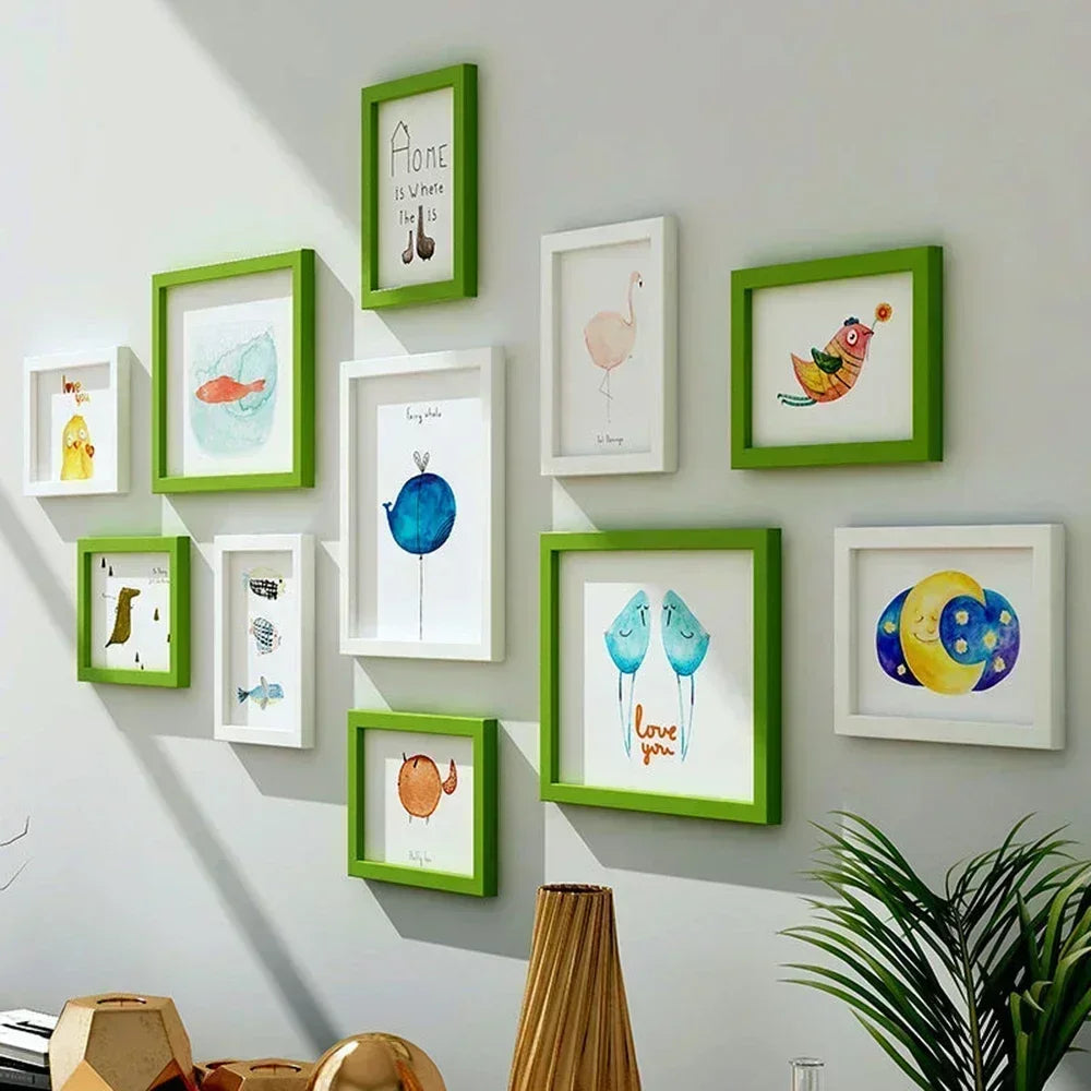 11pcs Picture Frames Photo Wall Home Decor Living Room Wall Mounted Set Pictures Frames for Restaurant Decoration