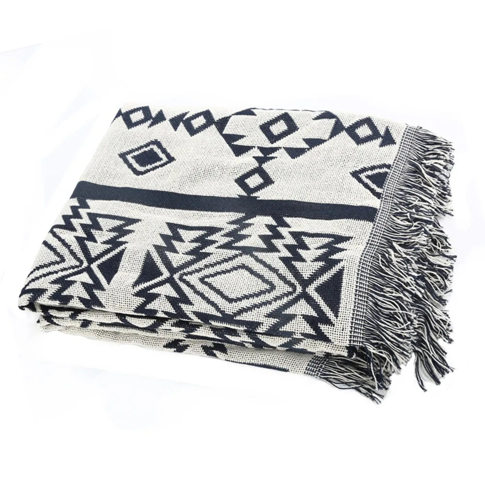 90x90cm Bohemian Plaid Blanket with Tassel for Sofa Bed Decorative Blankets Cotton Sofa Cover Throw Blanket