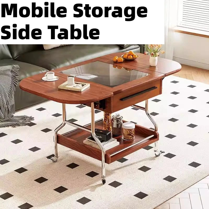 Living Room Coffee Tables Mobile Hotel Small Trolley Balcony Folding Side Table Auxiliary Lounge Center Furniture For Rooms
