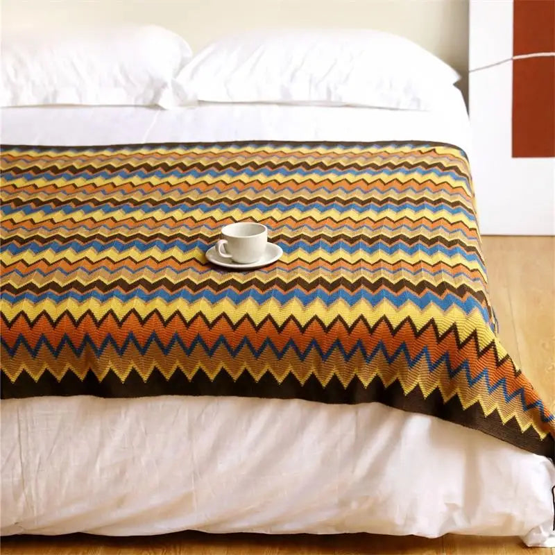 Bohemian Knitted Throw Blankets with Tassels Blankets for Bed Sofa Decorative Blanket Soft Warm Blanket Bedspread Home Decor