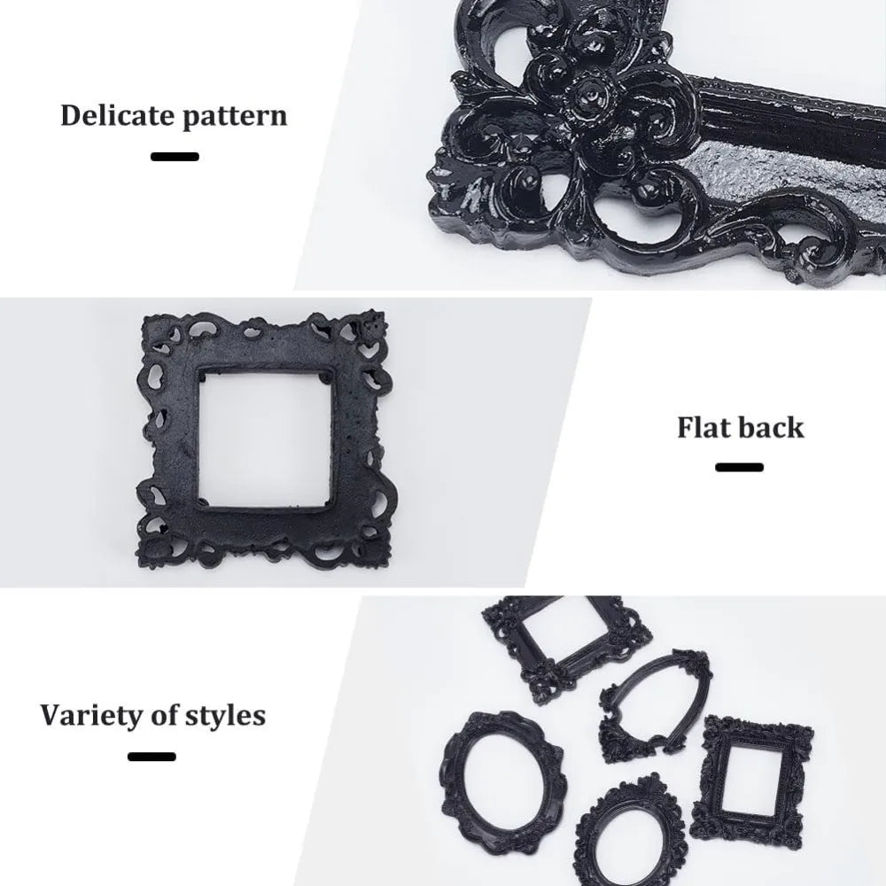 5 Pcs Resin Frame Gothic Photo Frame Black Antique Picture Frame Wall Gallery Picture Frame Home Photography Decoration