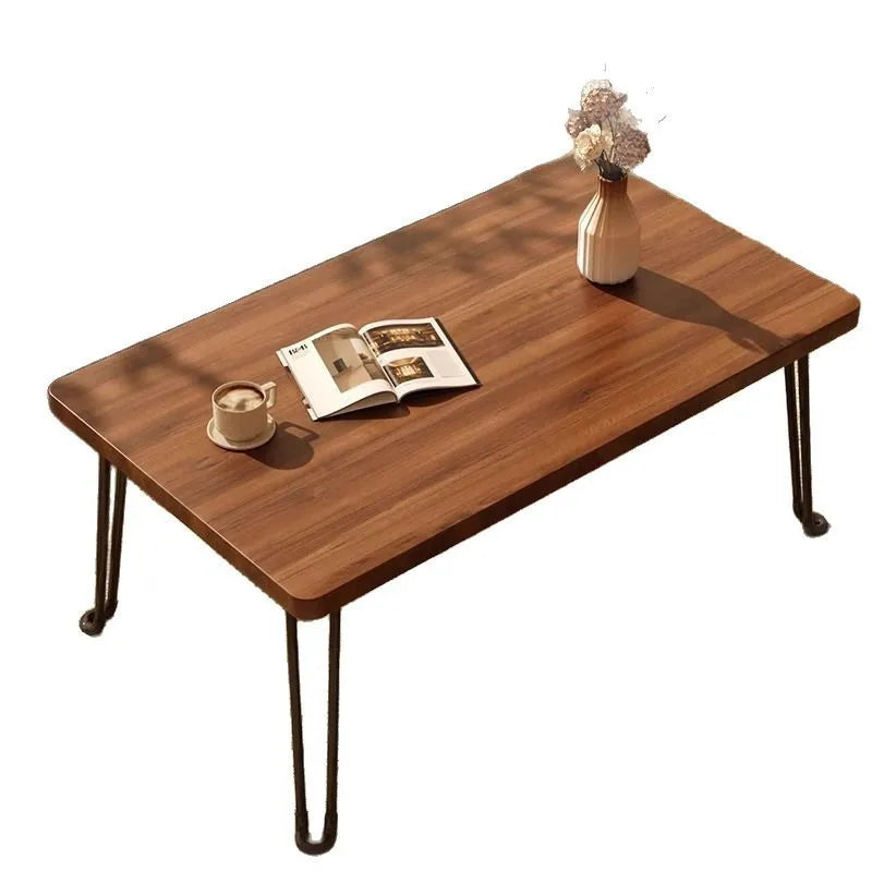 Modern Simple Foldable Dining Table Home Living Room Portable Rectangular Study Table for Small Apartment Bedroom Balcony
