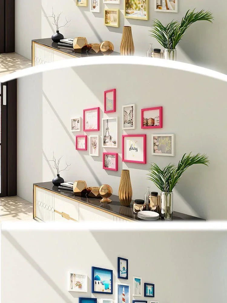 11pcs Picture Frames Photo Wall Home Decor Living Room Wall Mounted Set Pictures Frames for Restaurant Decoration