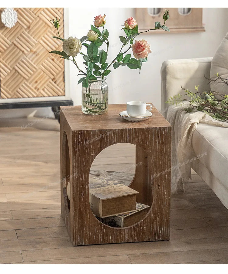 Homestay Living Room Coffee Tables Bedroom Retro Balcony Sofa Coffee Tables Cat Nest Elm Wood Furniture Cajonera MHCJ