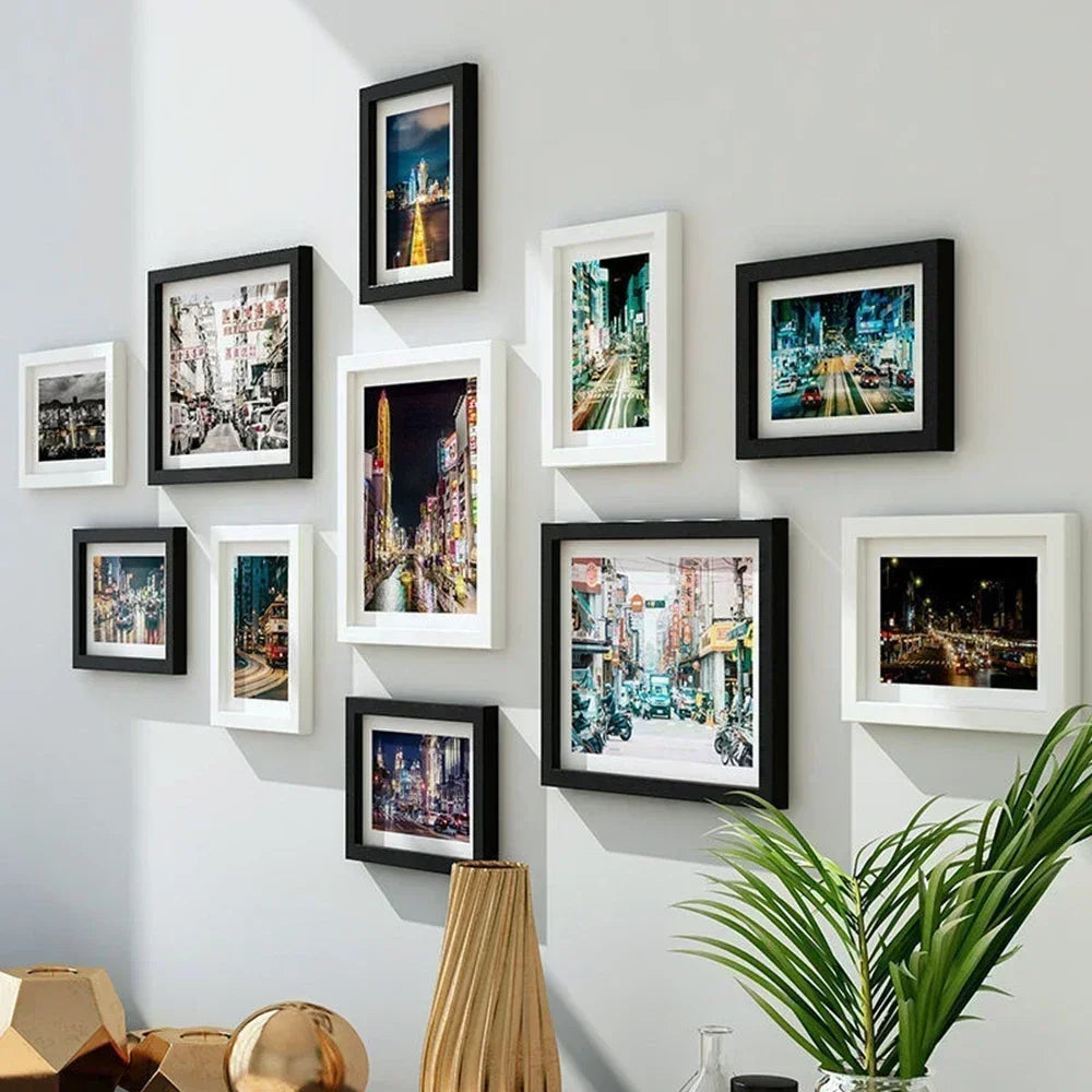 11pcs Picture Frames Photo Wall Home Decor Living Room Wall Mounted Set Pictures Frames for Restaurant Decoration
