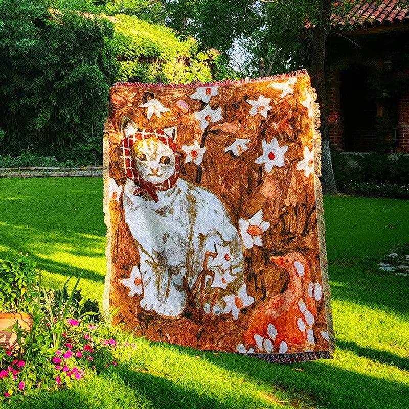 Art Tapestry Sofa Blanket Home Decor Camping Hanging Blanket Moe Garden Collection Decorative Carpet