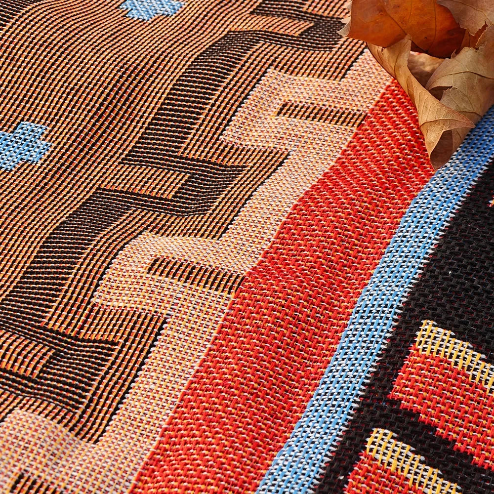 Versatile Western Bohemian Blankets Outdoor Blankets Camping Picnic Blankets Decorative Bed Blankets Checkered Sofa Pads Travel