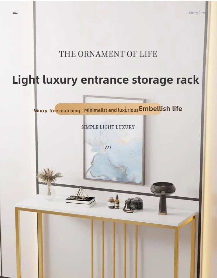 Modern Home Console Table High-looking and Light Luxury Storage Display Shelf Narrow Table for Hallway Entryway Living Room