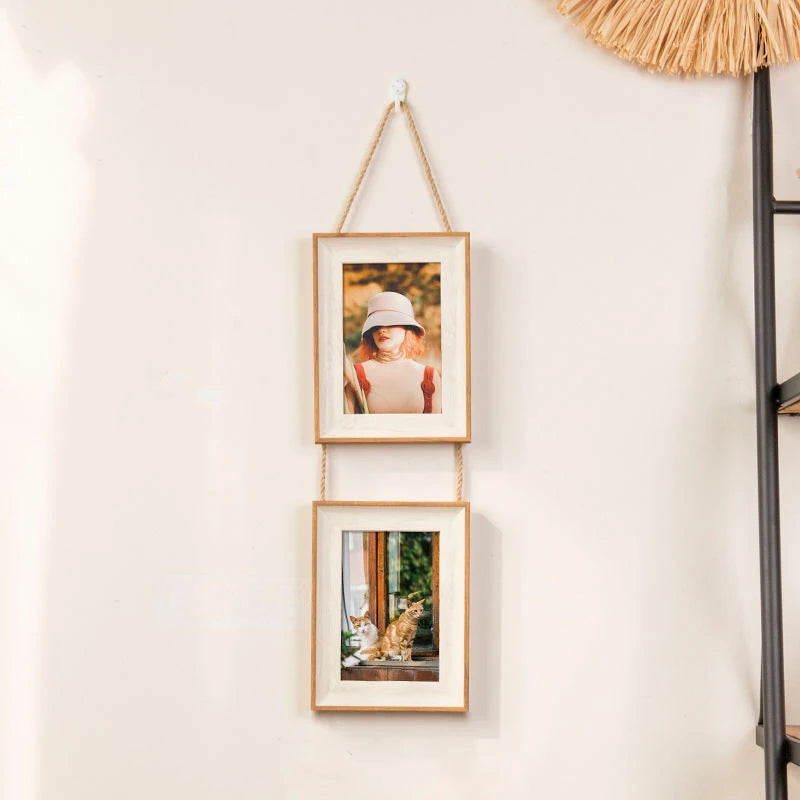 Collage Picture Frames,Hanging Photo Frame Set Display Vertical 5/6/7/8 inch Pictures Photo Postcard for Home Office Wall Decor