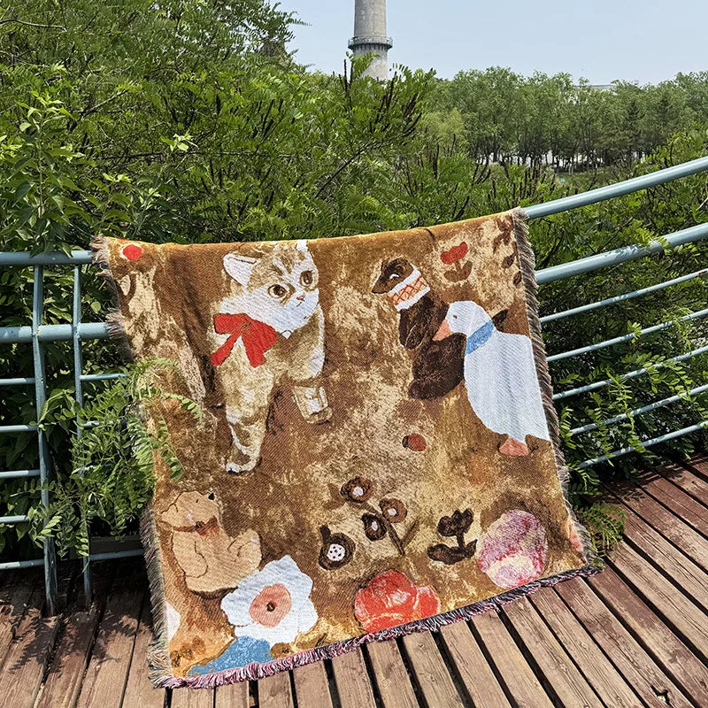 Art Tapestry Sofa Blanket Home Decor Camping Hanging Blanket Moe Garden Collection Decorative Carpet