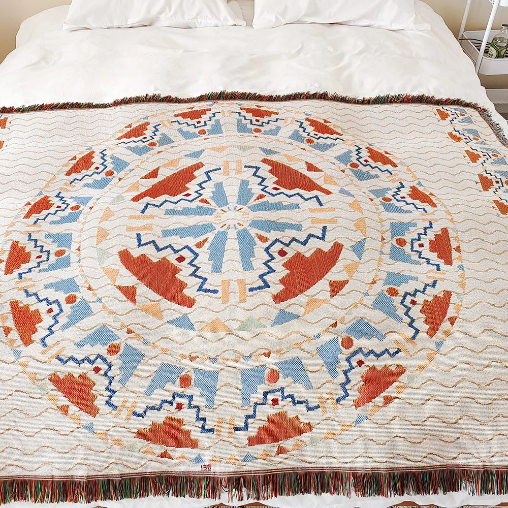Bohemian Theme Throw Blanket for Home Decor and Outdoor Activities Bed Plaid Blankets & Throws Sofa Bedspread, Sofa cover