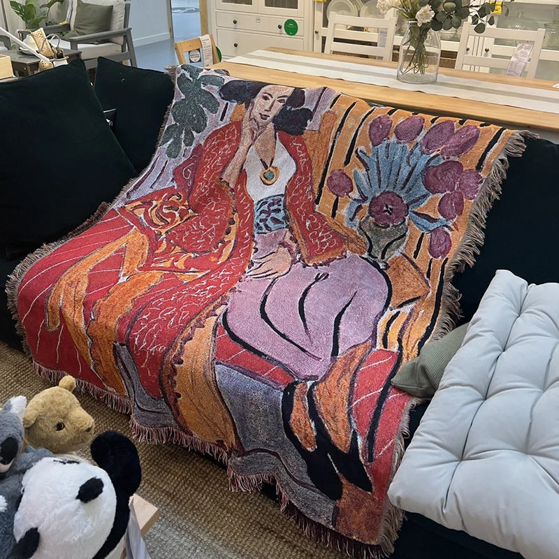 Casual Blankets Bed Decoration Woman Henri Matisse Carpet Sofa Sofa Blanket Throw Blankets Leisure Rug Single Tapestry drop ship