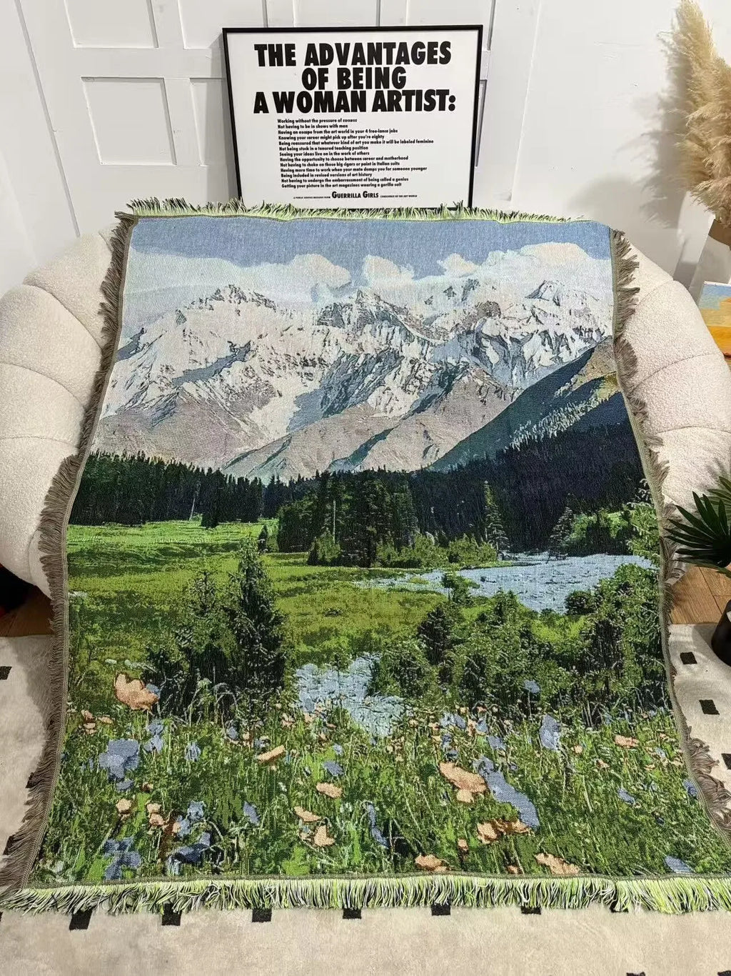 Custom blanket tapestry, Customized jacquard decorative tapestry cotton thread blanket sofa blanket office nap cover blanket