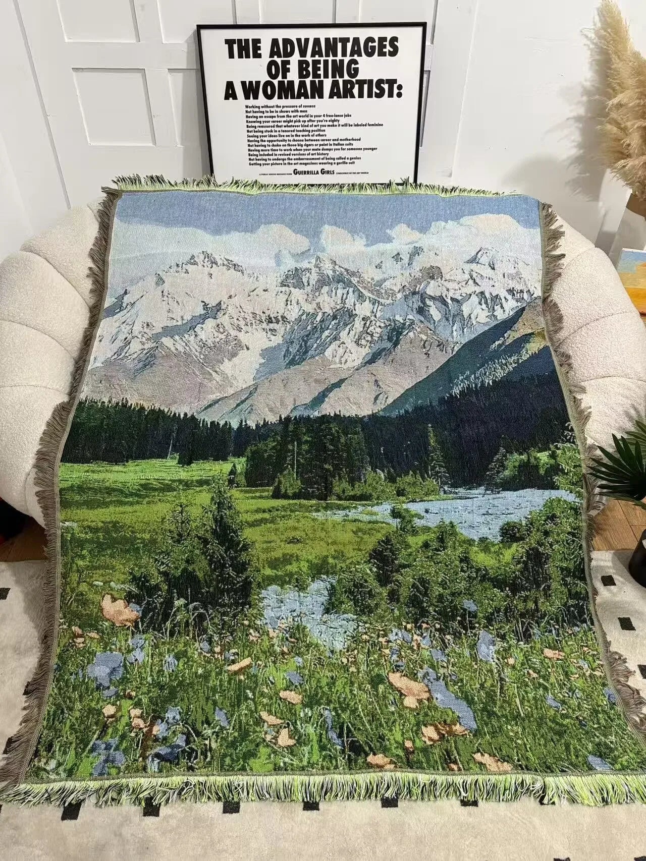 Custom blanket tapestry, Customized jacquard decorative tapestry cotton thread blanket sofa blanket office nap cover blanket