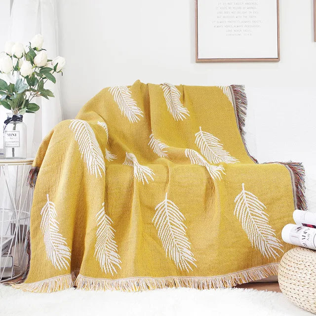 World map Cotton Bohemian Plaids Home Blanket Knitted Dustproof Sofa Cover Blanket Anti-Slip Decorative Blankets For Tea Table