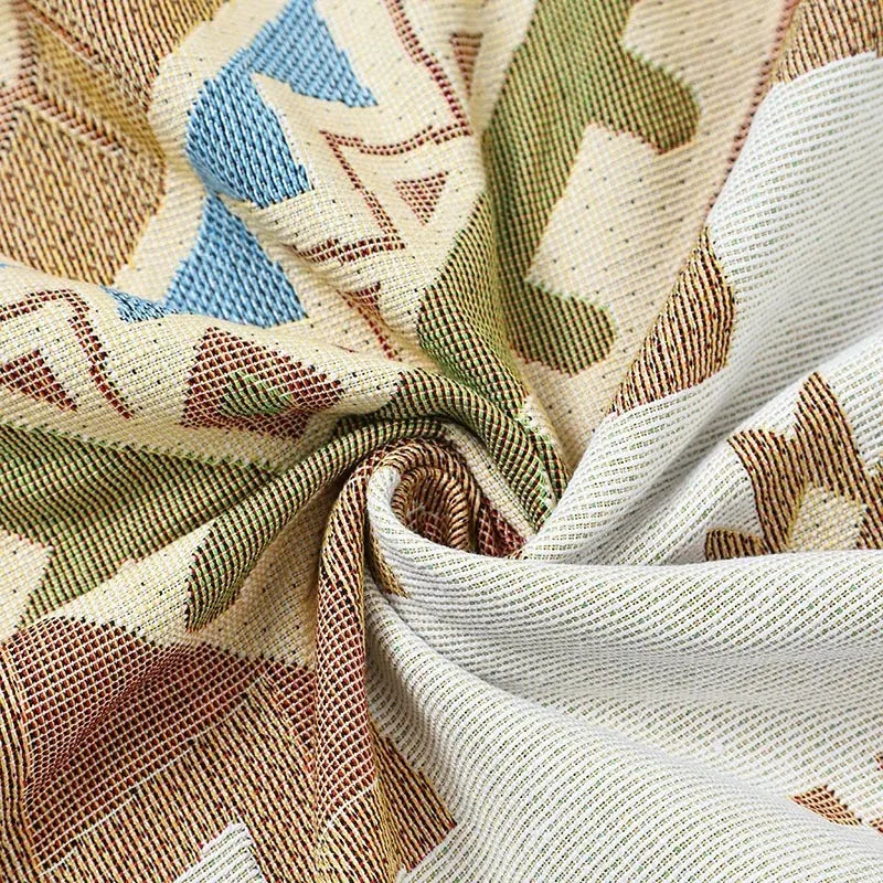 Bohemian Style Throw Blanket Multi Purpose Cozy Design for Sofa Camping Picnic Bed Runner Nap and Leisure