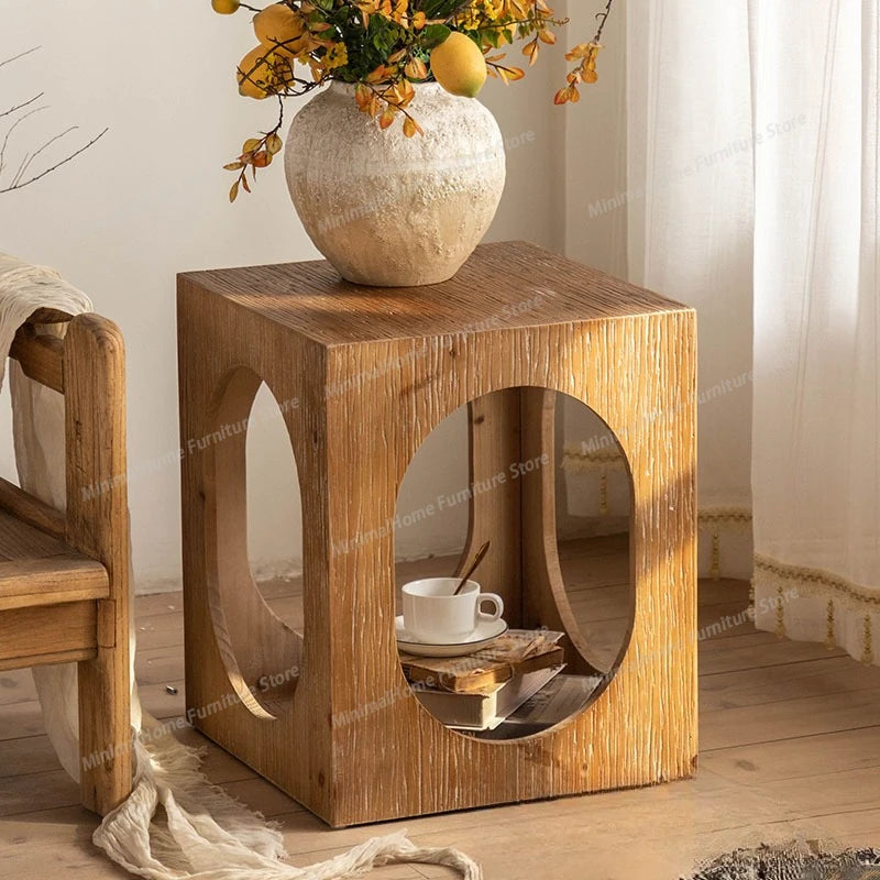 Homestay Living Room Coffee Tables Bedroom Retro Balcony Sofa Coffee Tables Cat Nest Elm Wood Furniture Cajonera MHCJ