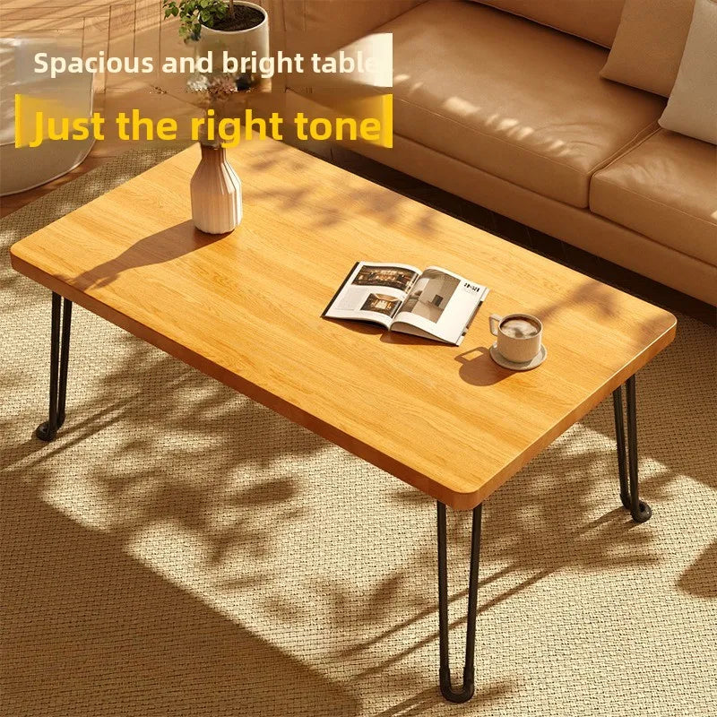 Modern Simple Foldable Dining Table Home Living Room Portable Rectangular Study Table for Small Apartment Bedroom Balcony