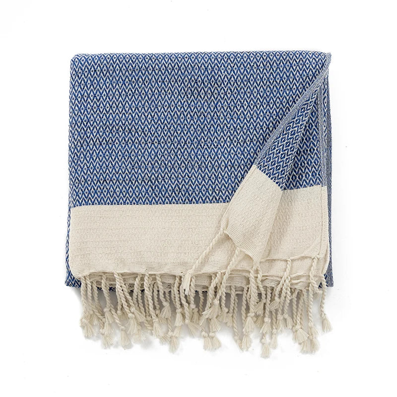 125*180CM Turkish cotton Blanket with Decorative tassels suitable for Home Bedroom Bed Sofa Picnic Travel Cover Blanket Kid