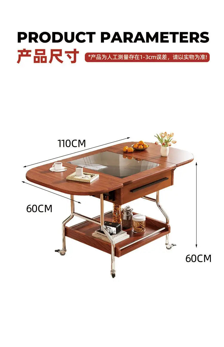 Living Room Coffee Tables Mobile Hotel Small Trolley Balcony Folding Side Table Auxiliary Lounge Center Furniture For Rooms