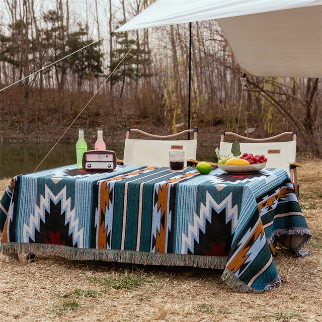 World map Cotton Bohemian Plaids Home Blanket Knitted Dustproof Sofa Cover Blanket Anti-Slip Decorative Blankets For Tea Table