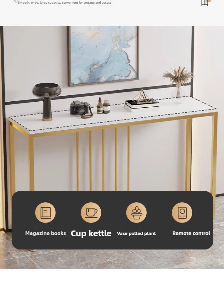 Modern Home Console Table High-looking and Light Luxury Storage Display Shelf Narrow Table for Hallway Entryway Living Room