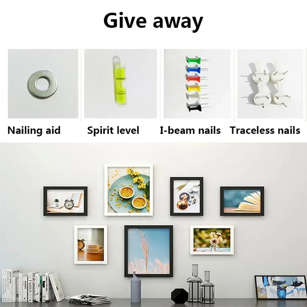 11pcs Picture Frames Photo Wall Home Decor Living Room Wall Mounted Set Pictures Frames for Restaurant Decoration