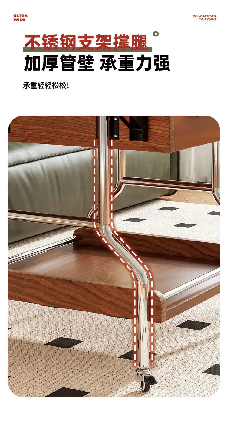 Living Room Coffee Tables Mobile Hotel Small Trolley Balcony Folding Side Table Auxiliary Lounge Center Furniture For Rooms