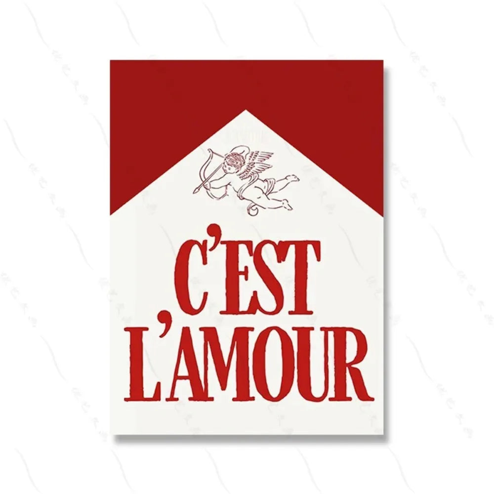 Red Gallery Wall Set Bedroom Room Wall Canvas Painting Cool Cute Retro Posters Decor Murals