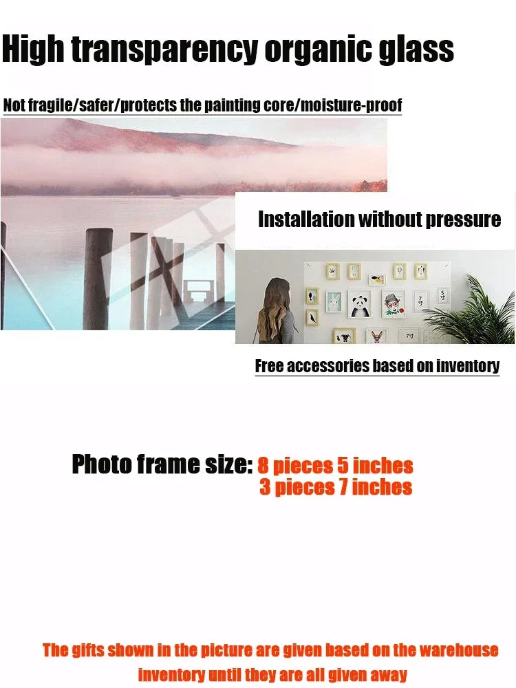 11pcs Picture Frames Photo Wall Home Decor Living Room Wall Mounted Set Pictures Frames for Restaurant Decoration