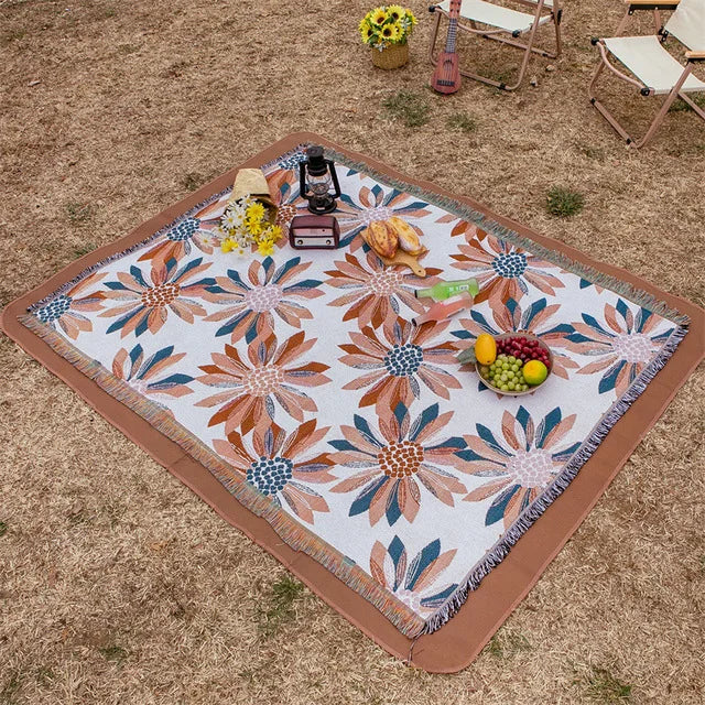 World map Cotton Bohemian Plaids Home Blanket Knitted Dustproof Sofa Cover Blanket Anti-Slip Decorative Blankets For Tea Table